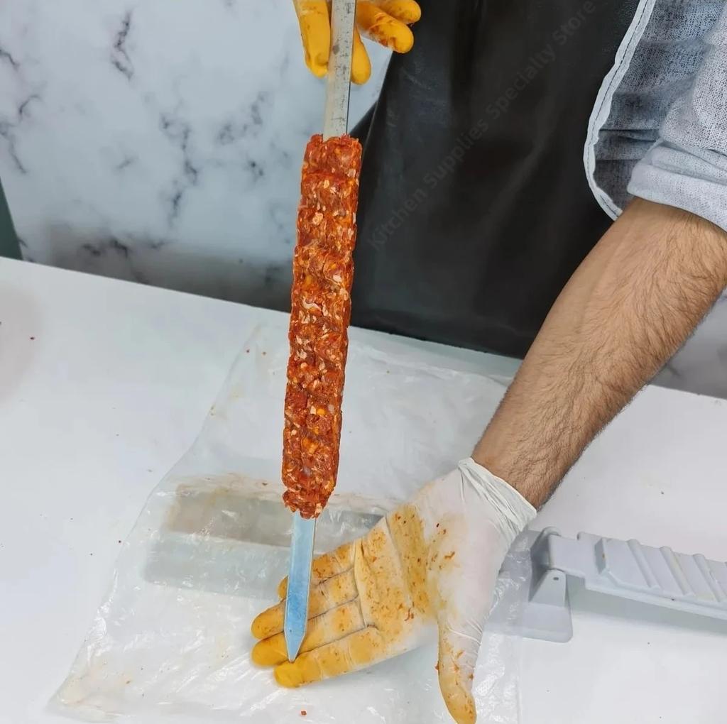 Single Row Kebab Maker Bbq Meat Skewer Machine Kebab Press Maker Reusable Plastic Bbq Skewer Maker Kebab Preparation BBQ Tool