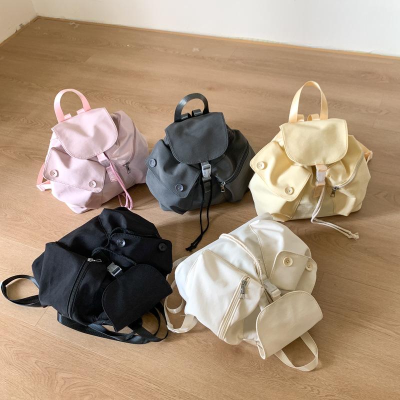 Live Supply Factory Direct Sales Leisure Simple Women Travel Nylon Cloth Solid Color Internet Celebrity Explosion Backpack