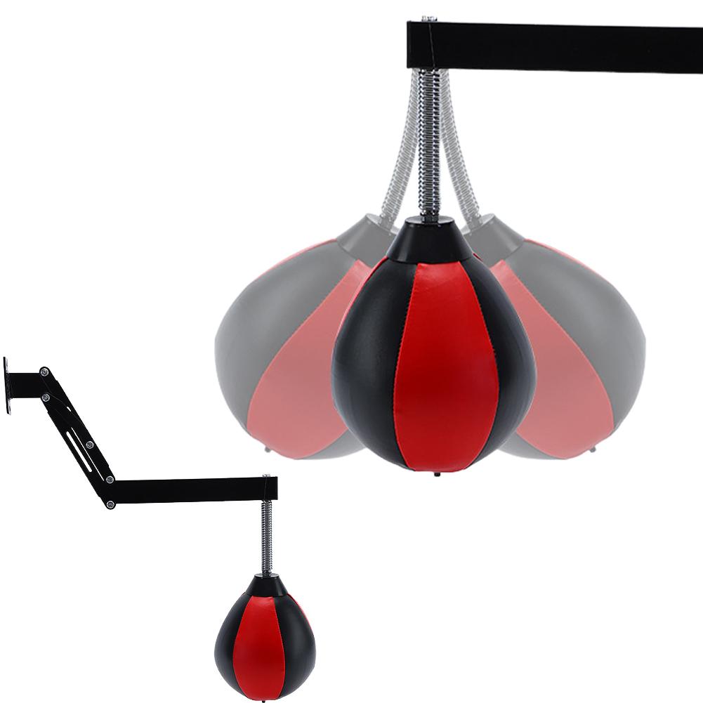 Wall Mount Punching Speed Bag Height Adjustable PU Punching Bag Foldable Punching Ball with Spring for Stress Relief