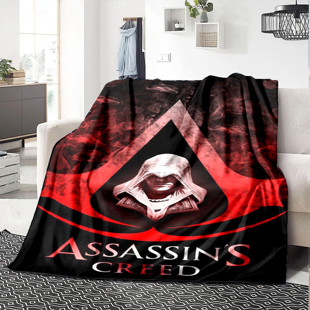 Koc z nadrukiem z motywem Assassin's Creed - Idealny na kanapę, łóżko, podróże i do użytku na zewnątrz | Można prać w pralce, przytulny i trwały.