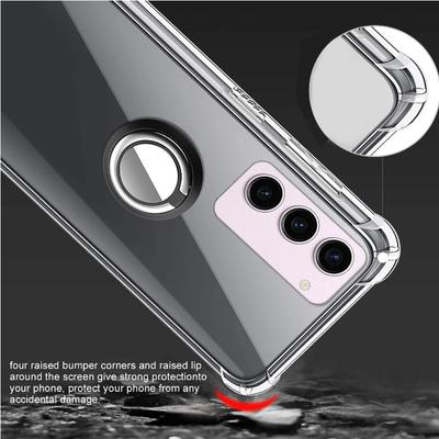 Ring Stand Měkké průhledné pouzdro pro Samsung Galaxy S23 Ultra Plus S22 S21 S20 S10 S9 S8 S7 UItra Plus Lite FE průhledný držák držáku telefonu Zadní kryt