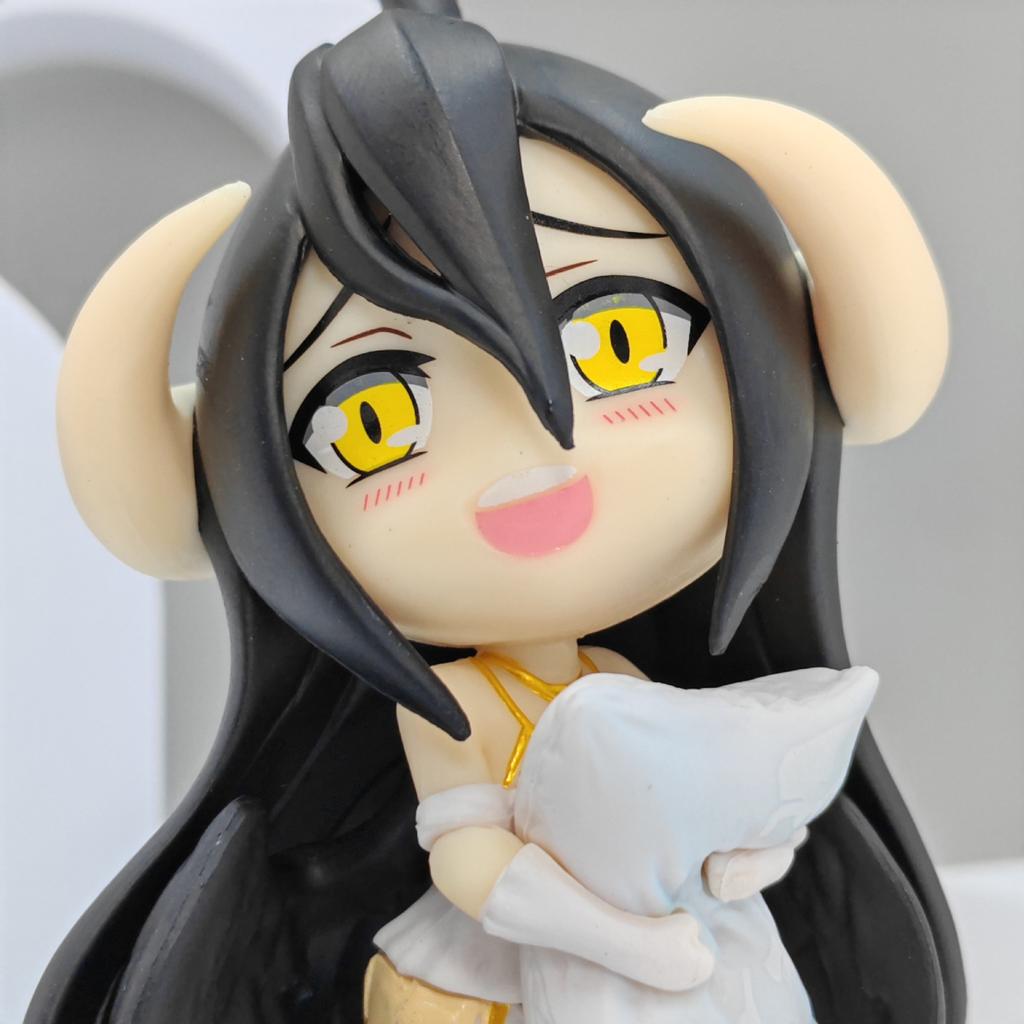 12cm Anime Overlord Pillow Albedo Q Version Pvc Action Figure Model Doll Collection Decoration Kid Birthday Toy Gift