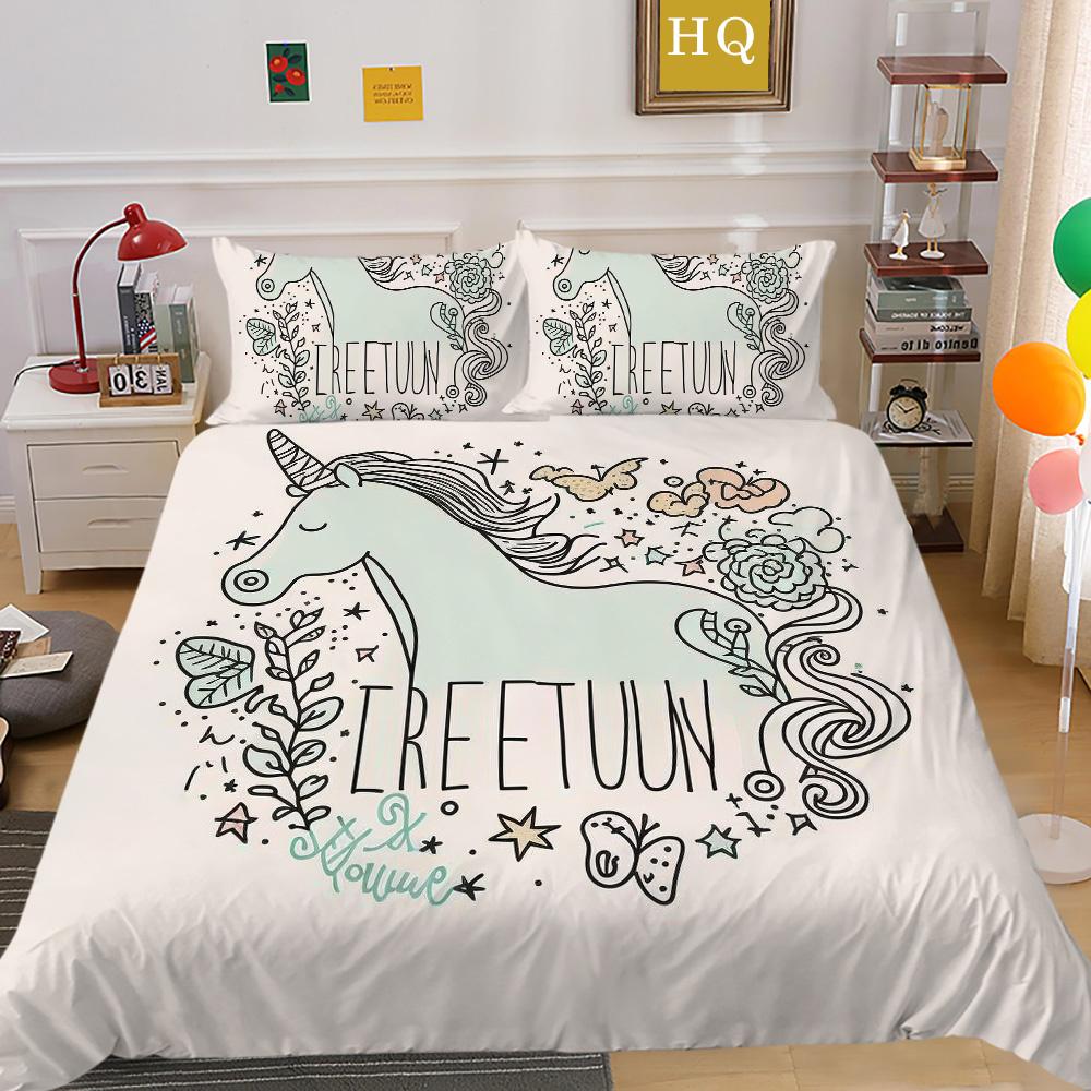 

Комплект одеял с принтом единорога, двойной размер, набор одеял из микрофибры, милый высококачественный домашний текстиль EU Single 135x200cm