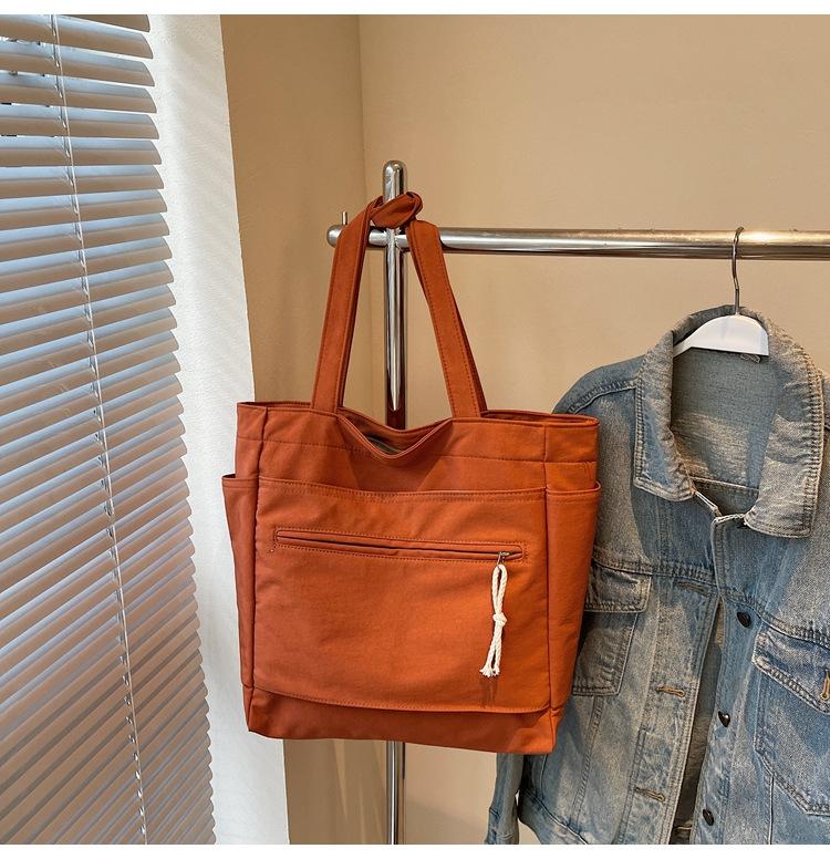 2025 New Canvas Bag Women's Large-capacity Casual Versatile Simple Shoulder Bag Spring and Summer College Student Tote Bag