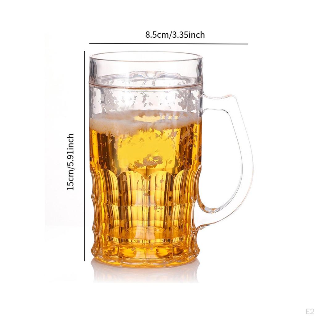 Fake Beer Mug Reusable Trick Props Tea Cup Creative Ice 420ml Capacity for Hotel Household