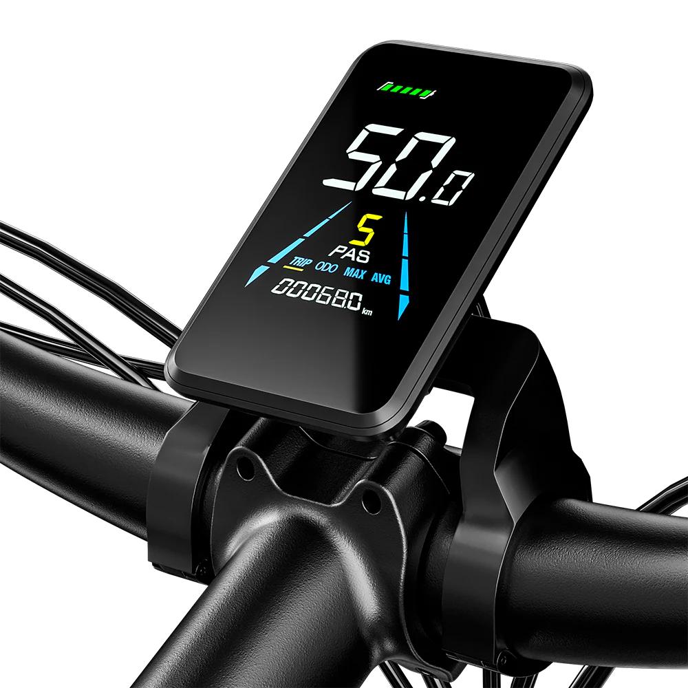 Shengmilo S600 Městské elektrické kolo se zadním nosičem, 1500W motor, 48V17.5Ah baterie, LCD displej, 26" silniční pláště, dvojité odpružení, voděodolnost IP45