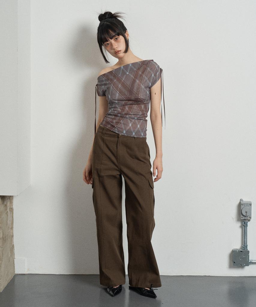 SWAYGLOW Solid Cargo Pants Brown