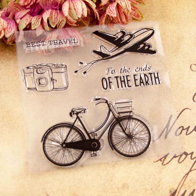Camera Bicycle Plane Transparent Clear Silicone Stamp for Seal DIY Scrapbooking Clear Stamp