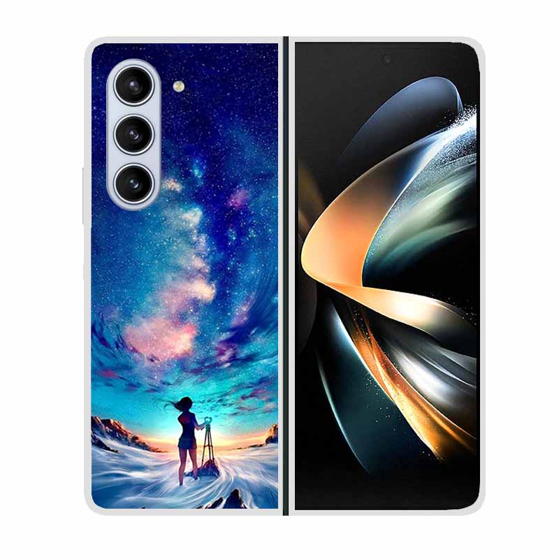 For Samsung Galaxy Fold 6 Case Cool Space Animal Clear Hard Phone Cases for Galaxy Z Fold6 5G 2024 Back Cover Zfold6 Shells Capa