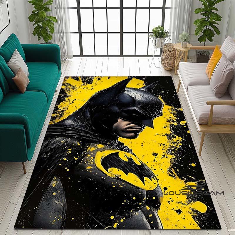 Cartoon Classic: Batman Area Rug — Batman Logo Accent Rug for Living Rooms & Kids' Bedrooms — Comfortable, Non-Slip, and Durable