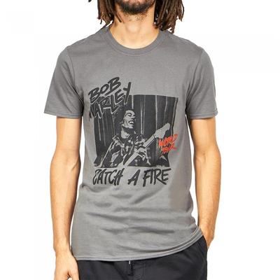 Bob Marley Unisex pieaugušo kokvilnas T-krekls Catch A Fire pasaules turneja