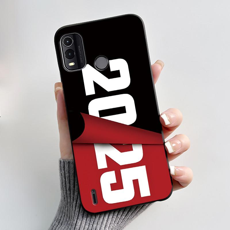 Dreamy Black Case For Nokia G11 Plus Elegant Butterfly Wildflower Pattern Shell With Jelly Color Shockproof Bumper Soft Cover