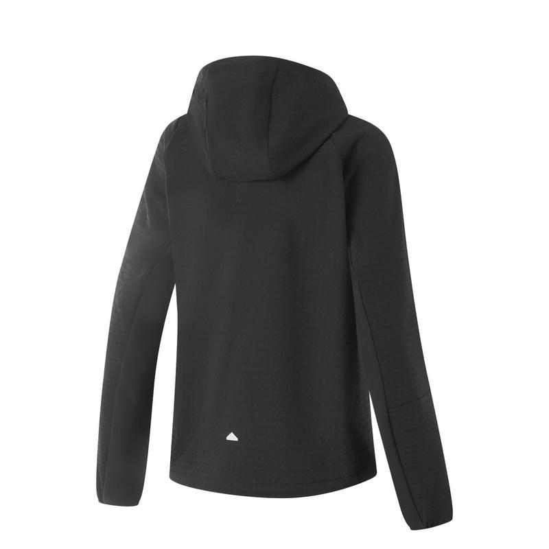 Li-Ning Comfortable Simple Zipper Hooded Solid Color Warm Wear-Resistant Sports Jacket Women Jackets Black AFDUC28-1