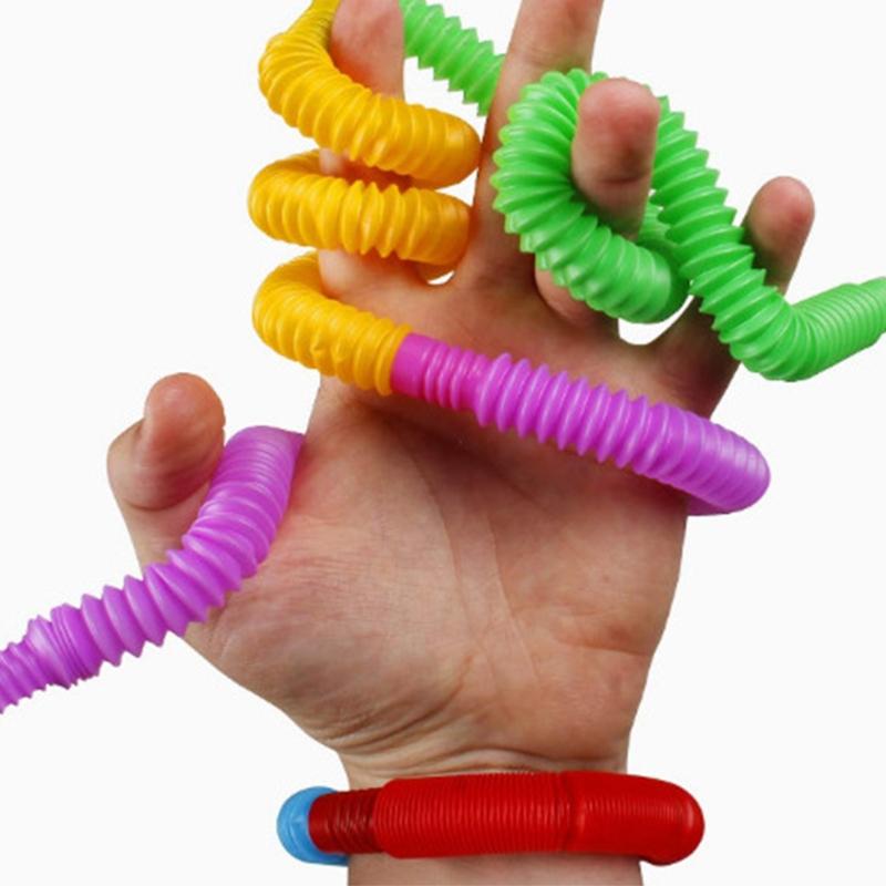 Decompression Toy Pipe 8-Pack Fidget Tube Hand Stretching & Twisting Auditory Sensory Therapy Toy for Autism Children