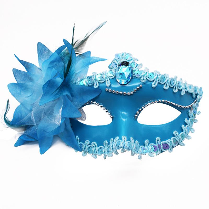 Glitter Half Face Floral Masquerade Mask Woman Venice Mask Halloween Costume Accessories For Cosplay Party