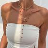Bohemian Crystal Necklace Female Fringed Neck Chain Long Holiday Style Necklace Niche Jewelry