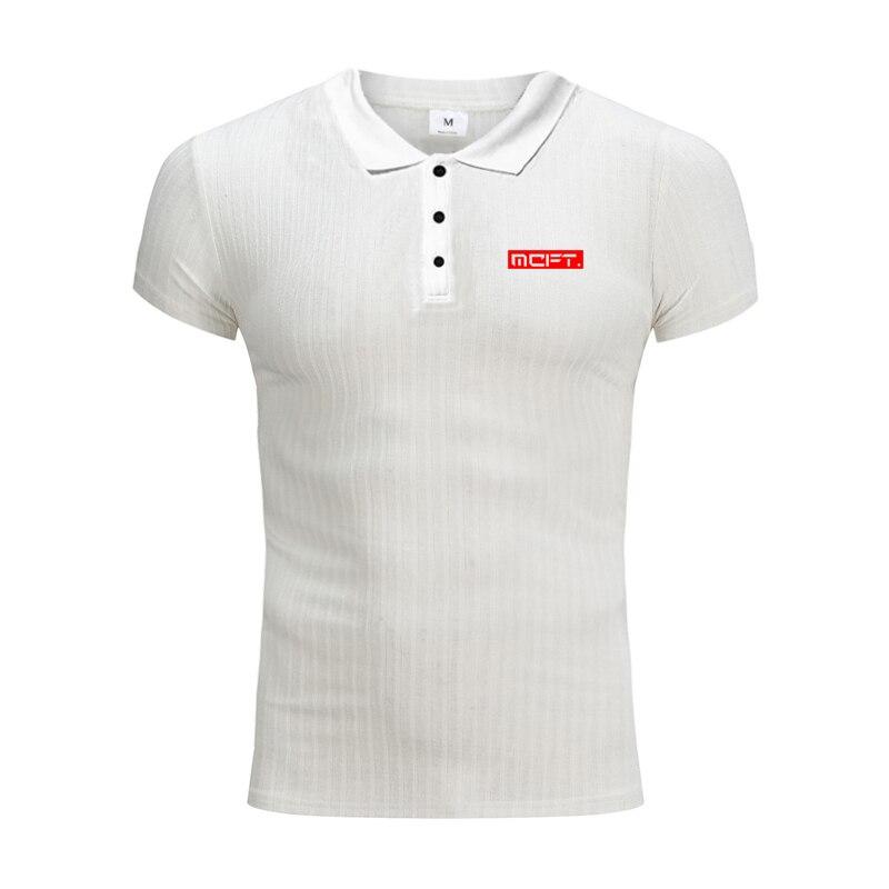 Muscleguys Pánské oblečení na tělocvik Letní cvičení Pohodlné S krátkým rukávem Pletená košile s potiskem Móda Ležérní Polokošile Polyester