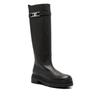 Salvatore Ferragamo Ferragamo Ryder Knee Length Leather Boots Black