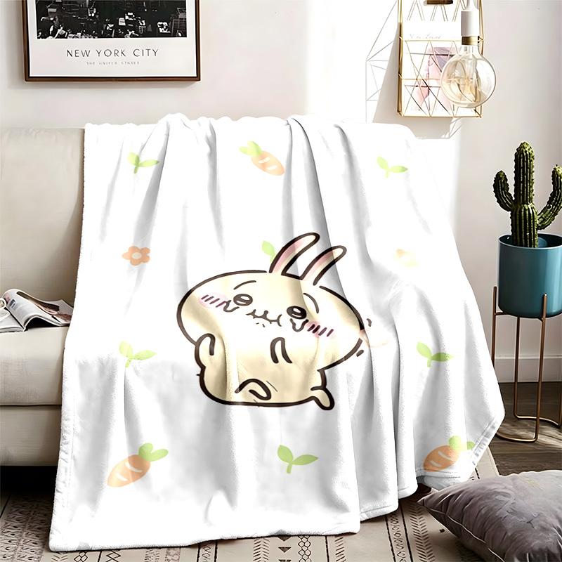 Chiikawa Theme Blanket Suitable For The Sofa Camping And Travel Made Of Soft Flannel Material An Ideal Gift For Occasions Such As Birthday