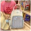 College Ins Cute All-matching Schoolbag Female Japanese Students Large-capacity Backpack Transparent PVC Star Pain Bag