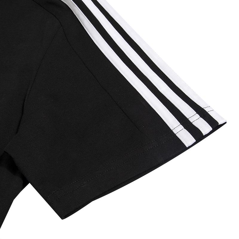Adidas Pánské sportovní tričko s krátkým rukávem s pruhovaným potiskem Černé IC9334