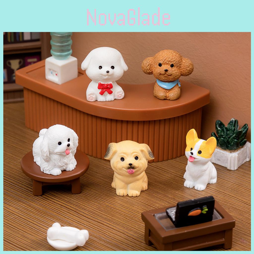 Adorable Mini Resin Dog Figurines For Desktop Or Car Decoration Blind Box
