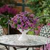2Pcs Artificial Violet Flowers Faux Silk Bouquets Realistic Fake Plants for Living Room Home Wedding Event Table Decor