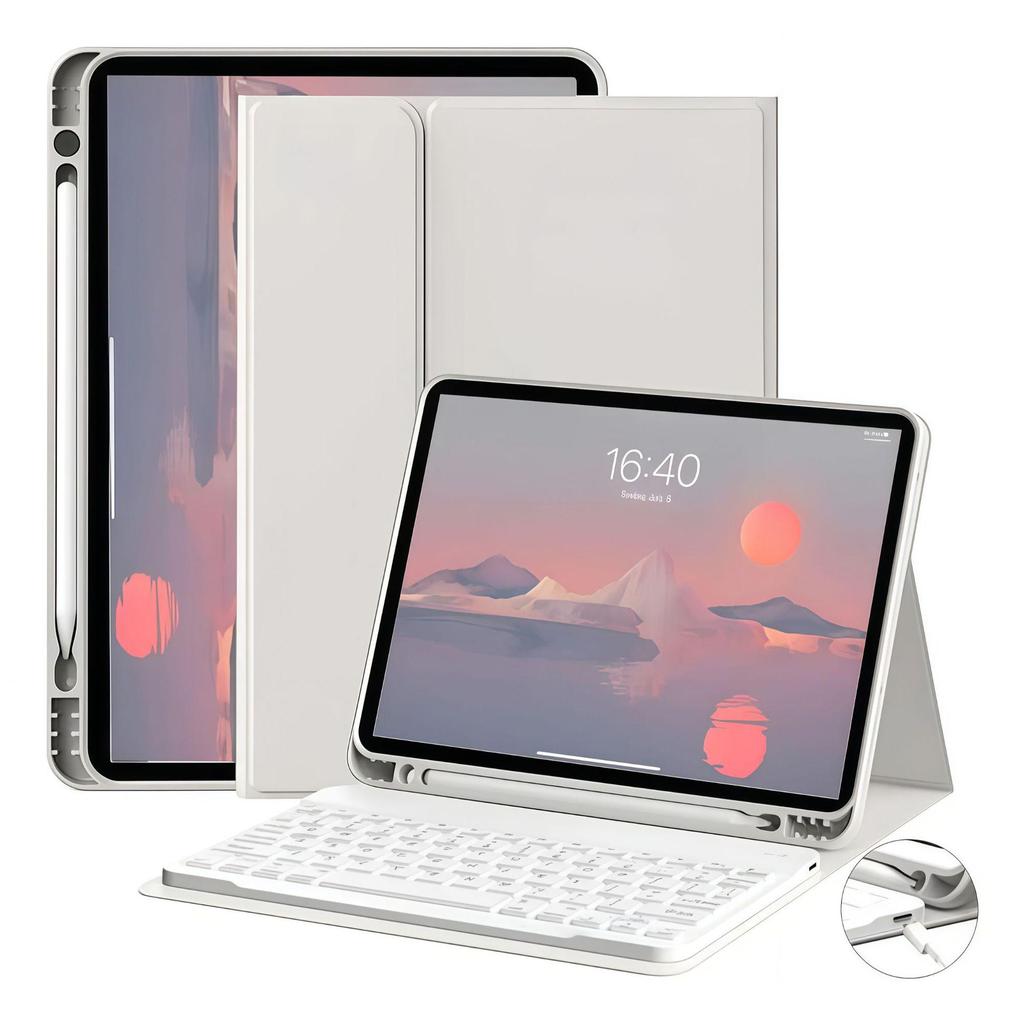 Husă din Piele pentru Tabletă iPad Air 10.9" Gen 11 cu Tastatură Bluetooth și Slot Magnetic pentru Stilou
