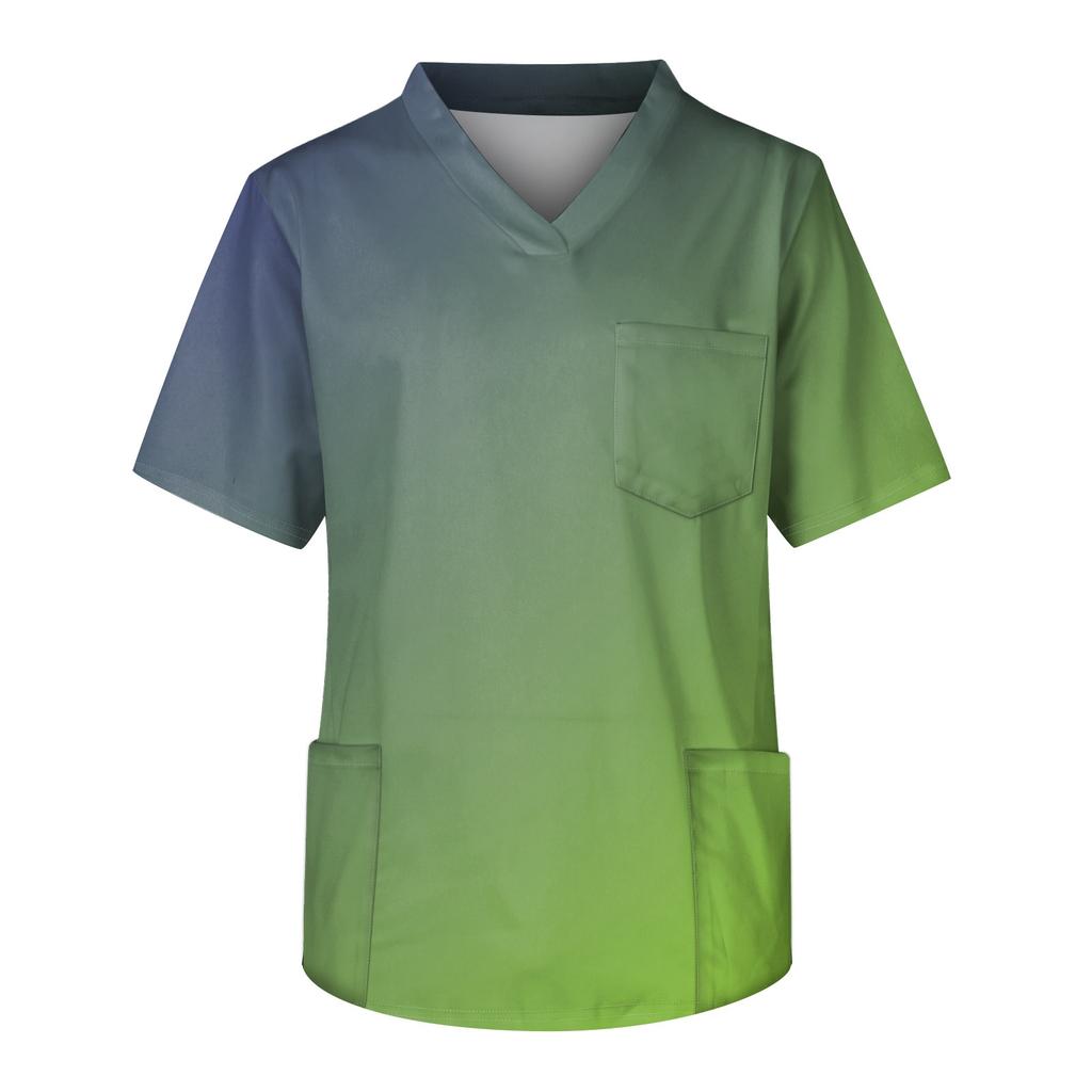Men's Tie, Gradient Print Top | V,Neck With Pockets, Comfort Fit For ,Care & Daily Work