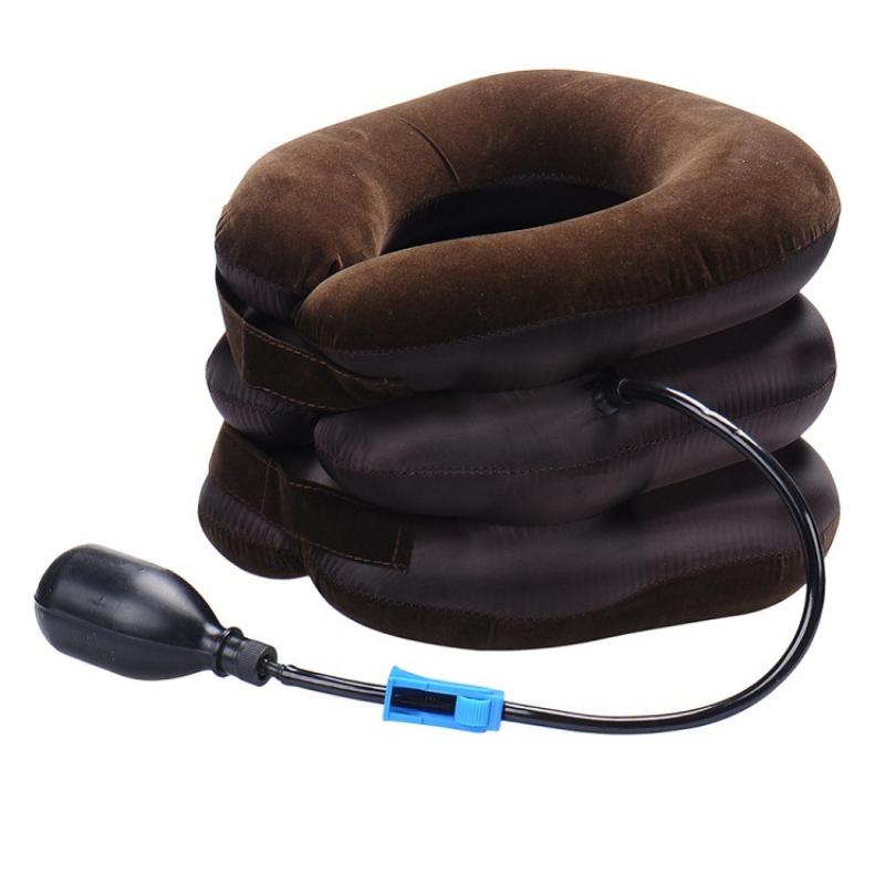 Inflatable Neck Stretcher Adjustable Cervical Traction Device Soft Neck Brace Support for Home Office Neck Pain Relief
