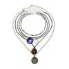 5 Stück Ethnischer Friedensschnallen Blauer Türkischer Glücksaugen Anhänger Choker Halskette für Frauen Vintage Stein Leder Wachsfaden Kette Schmuck
