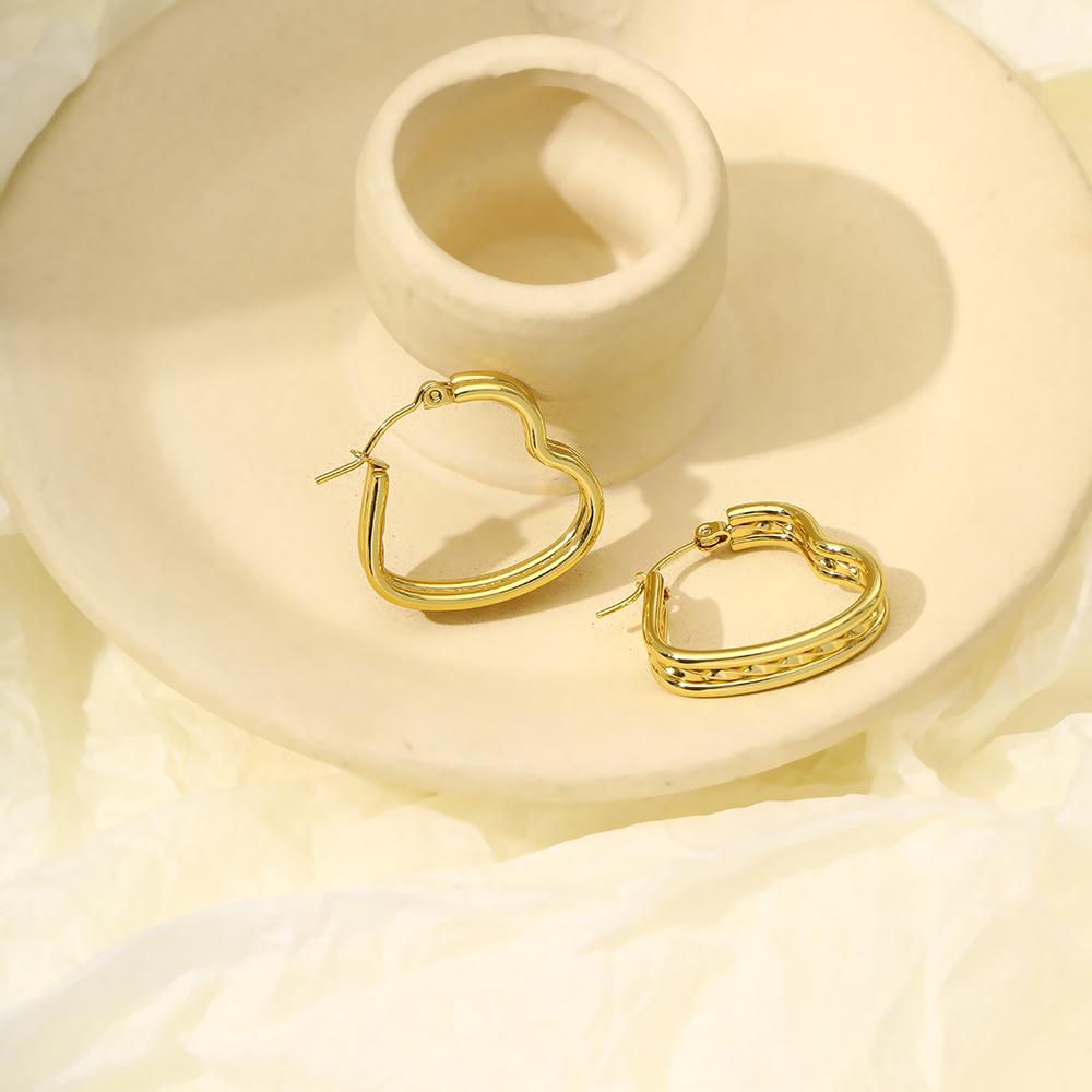 Fashion Personality Stainless Steel Stud Earrings High Light Luxury Square Geometric Earrings Femininity Niche Earrings