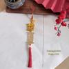 Auspicious Golden Plated Year of Goat Hanging Ornament Red Tassels for Lunar New Year Party Home Decor