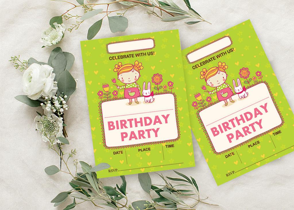 Cartão de convite de aniversário verde lembrança querida 28 peças preencher ou escrever em branco convida suprimentos para festas imprimíveis 5 x 7