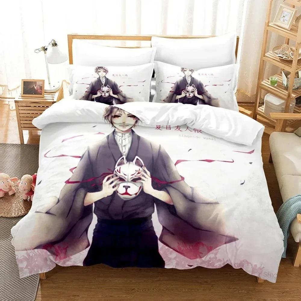 Natsume's Bok of Friends Anime Beding Set Bedrom Soft Modern Bedspreads Comefortable Soft Duvet Cover Comfortable Quilt Cover And Pilowcase