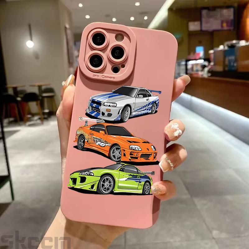 Creative And Cool Car Pattern Soft TPU Phone Case For iPhone 17 16 15 14 13 12 11 Pro Plus Max Mini 17 Air 16E XS X XR Cover