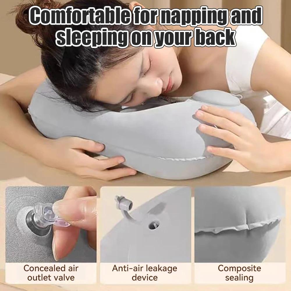 Inflatable Pillow Travel TPU Pressed U-shaped Pillow Outdoor Travel Portable Neck Protection Pillow