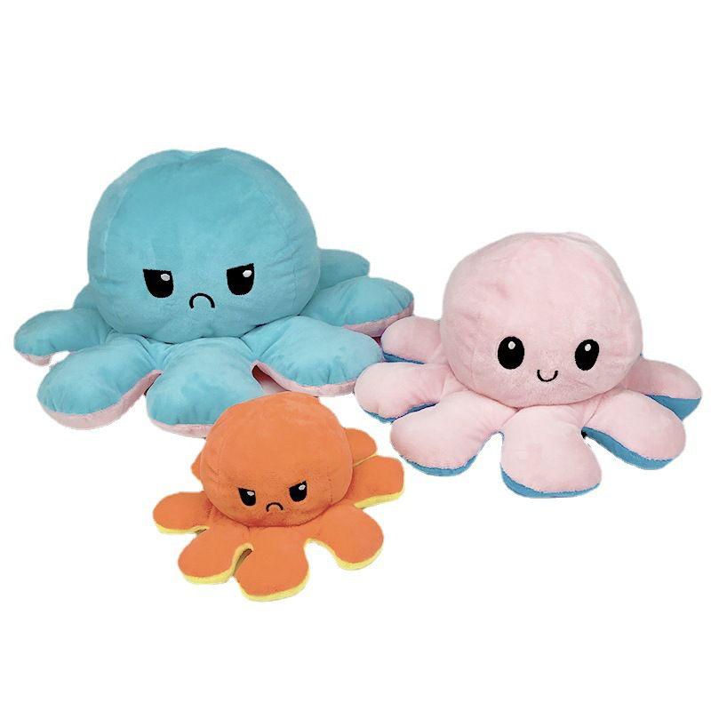 Adorable Double-sided Flip Reversible Octopus Plush Toy For Kids Soft And Cuddly Marine Life Stuffed Animal