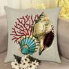 Decoration Waist Throw Conch Cotton Linen Pillow Case Cushion