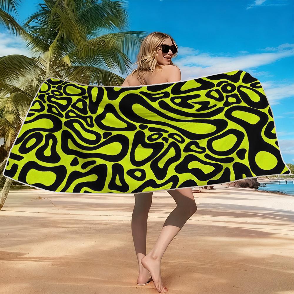 Navy Shell OutlineBeach Towel Ultra-fine Fiber Quick Drying Absorbent Beach Swimming Vacationvacation Essentials Gifts