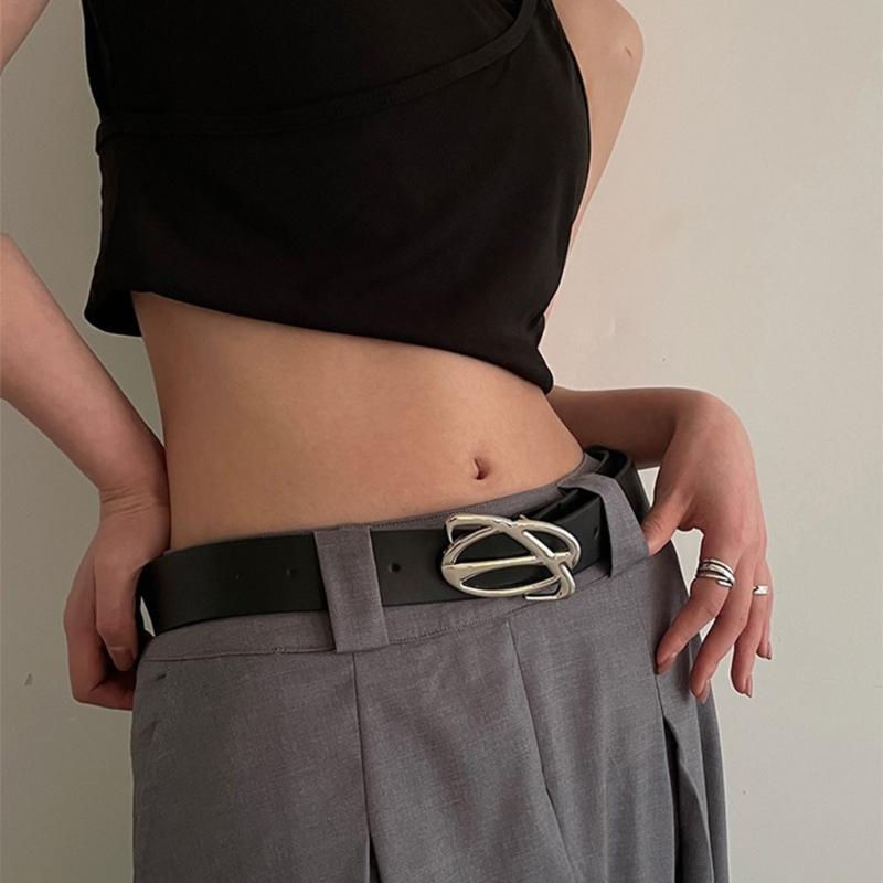 Damen Ledergürtel für Jeans Hosen Kleider Schwarz Damen Taillengürtel mit Dornschließe Vintage Gothic Taillengürtel