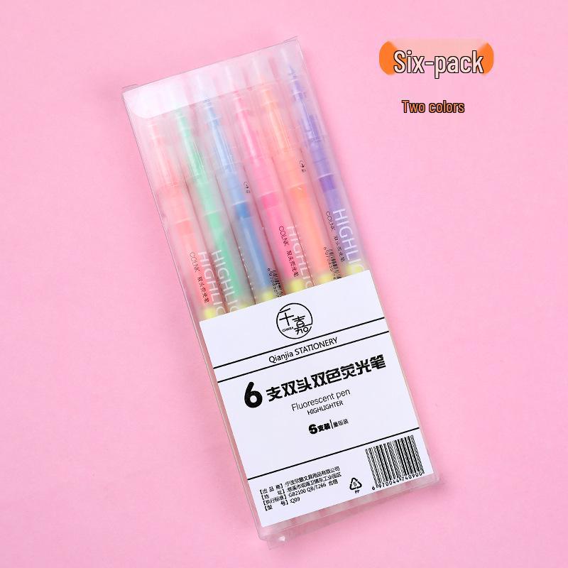 Dual-Tip Highlighter Set for Planners - Student Colored Outline Marker Pens