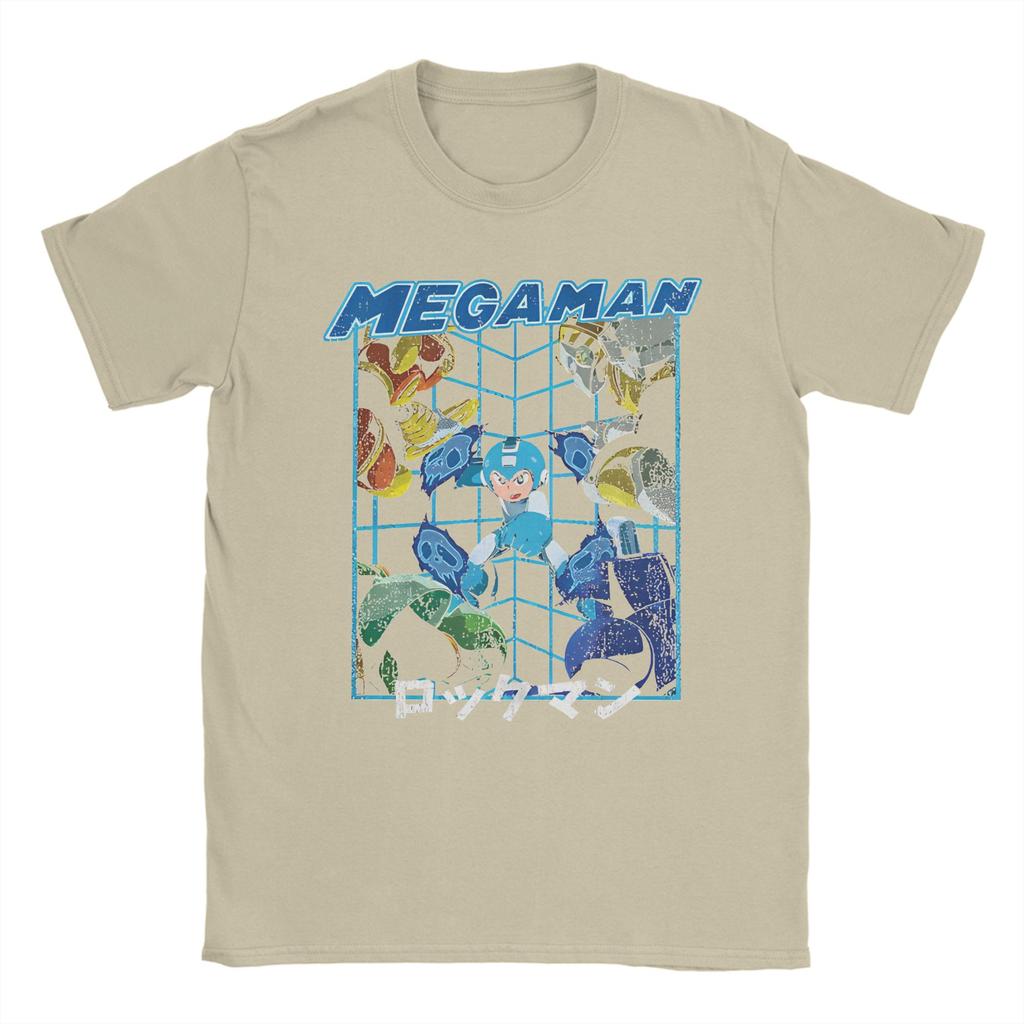 Retro Game Megaman X T-Shirt Men's Cotton Short Sleeve Round Neck Summer Tops