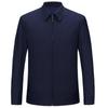Pierre Cardin Men's Mulberry Silk Lapel Jacket - Spring Casual Outerwear for Middle-Aged and Elderly.