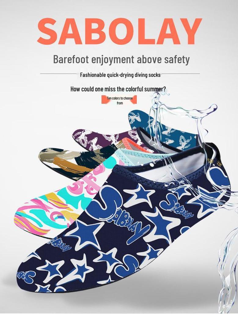 Sharkbao Lai Multicolor Diving Socks: Men's & Women's Anti-slip Snorkeling and Beach Socks Shoes