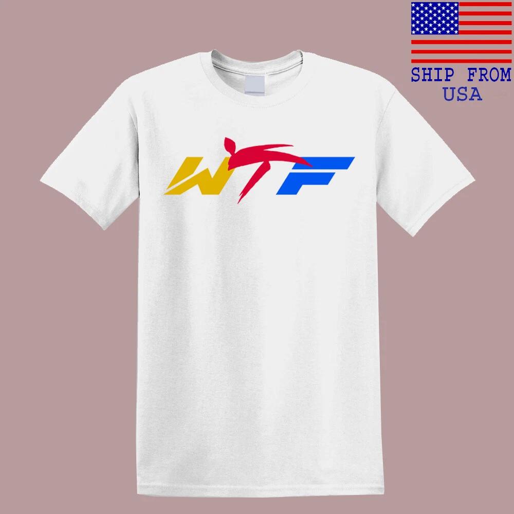 WTF World Taekwondo Federation Men s White T-Shirt Tee Top Unisex 2XL