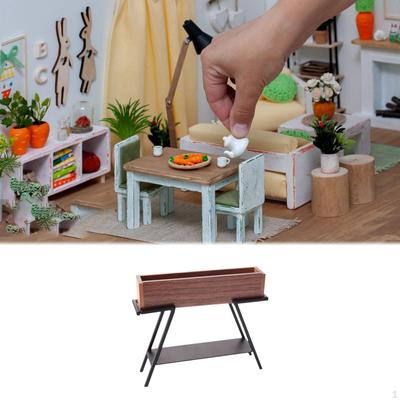 1:Présentoir de pots de fleurs à l'échelle 12 pour accessoires de maison miniature