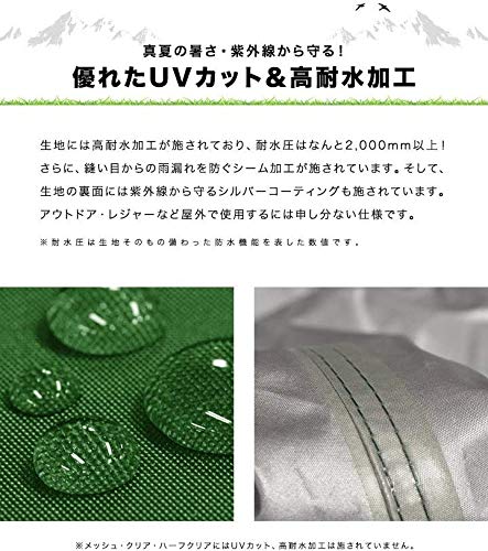 FIELDOOR Tarp Tent Side Sheets, Wall-Mounted, for Steel and Aluminum Tarps [Green] [2.0m Tent Only] [2 Sheets]