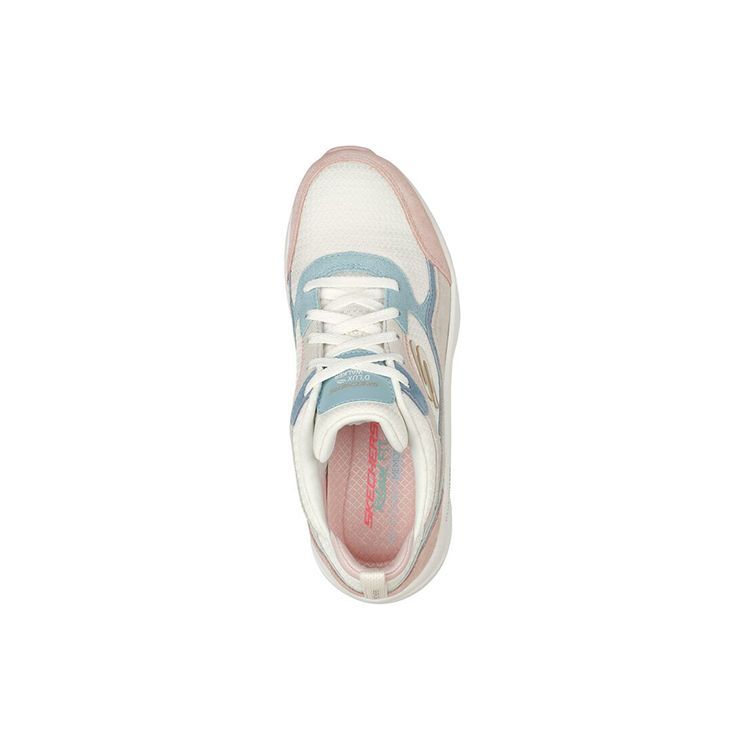 Skechers Dlux Walker Sport Tendencia Zapatillas de Estilo de Vida Bajas para Mujer Azul Rosa Blanco 149357-OFPK
