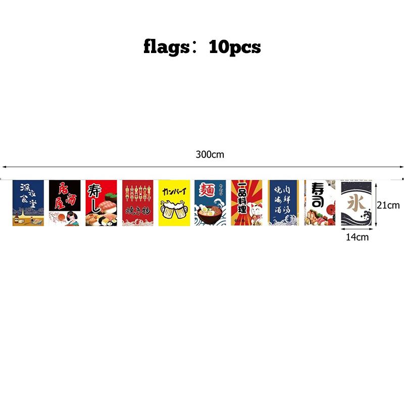 Hanging String Flags Japanese Style Sushi Restaurant Bunting Banners Izakaya Food Theme Restaurant Tea House Decoration